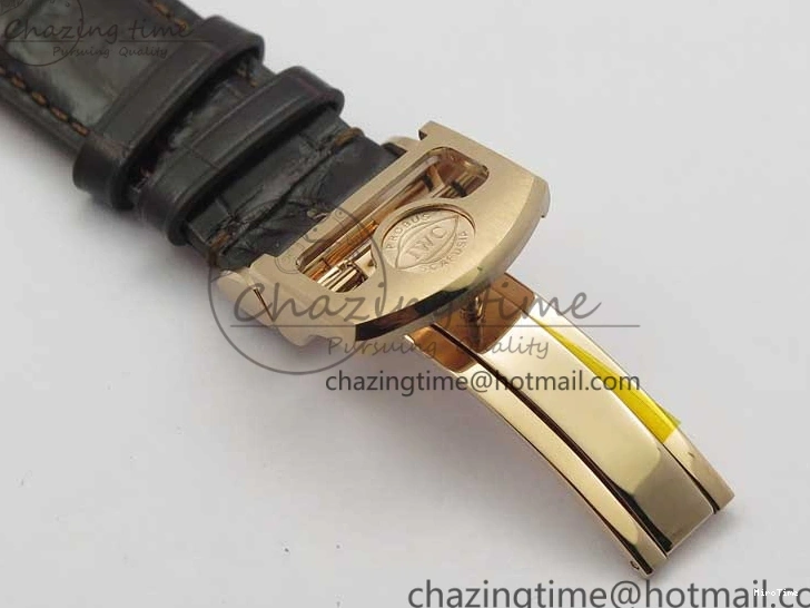 MIROTIME 0409 Compact Portugieser Perpetual Calendar IW503302 RG V9F 1:1 Best Edition White Dial on Brown Leather Strap A 7113